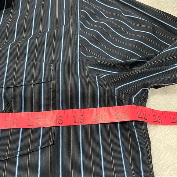 Nautica 80’s Two-Ply Cotton Button Down Shirt Men Size M Long Sleeve Striped - Picture 6 of 8